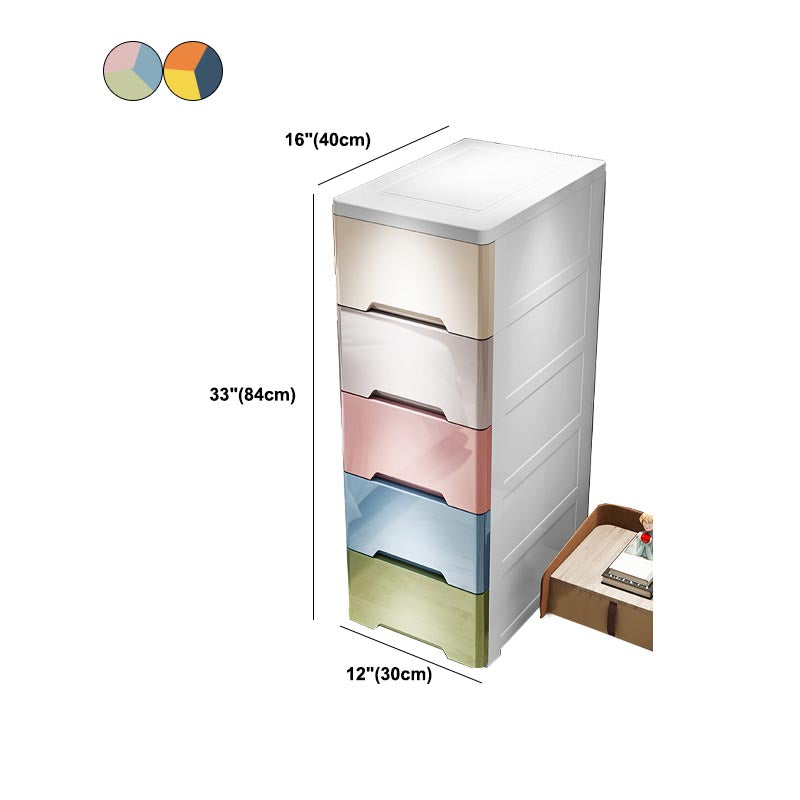 Contemporary Storage Cabinet Plastic Wardrobe Armoire with Drawer