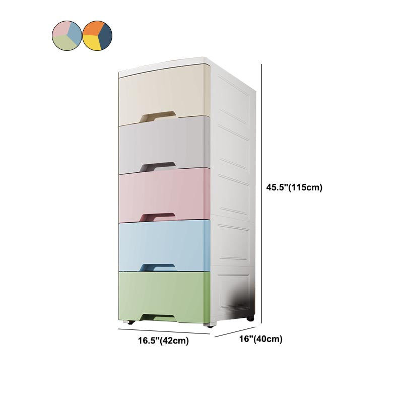 Contemporary Storage Cabinet Plastic Wardrobe Armoire with Drawer