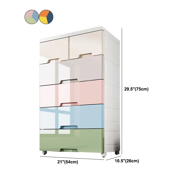 Contemporary Storage Cabinet Plastic Wardrobe Armoire with Drawer