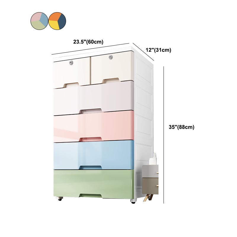 Contemporary Storage Cabinet Plastic Wardrobe Armoire with Drawer