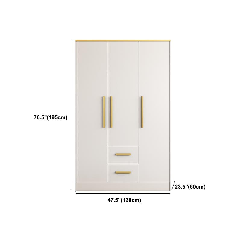 Contemporary Style Wardrobe Wooden Cloth Rod Included Wardrobe Closet for Bedroom