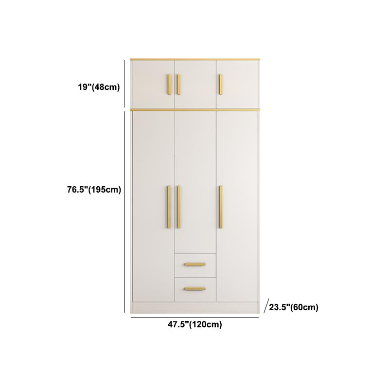 Contemporary Style Wardrobe Wooden Cloth Rod Included Wardrobe Closet for Bedroom