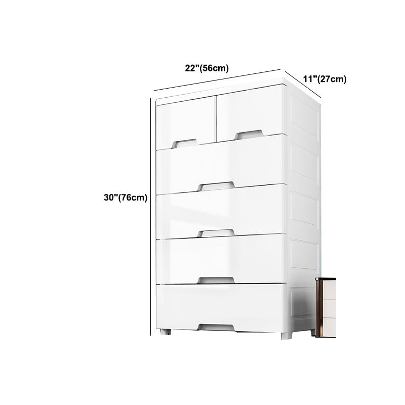 White Plastic Wardrobe Armoire Contemporary Storage Cabinet with Drawer