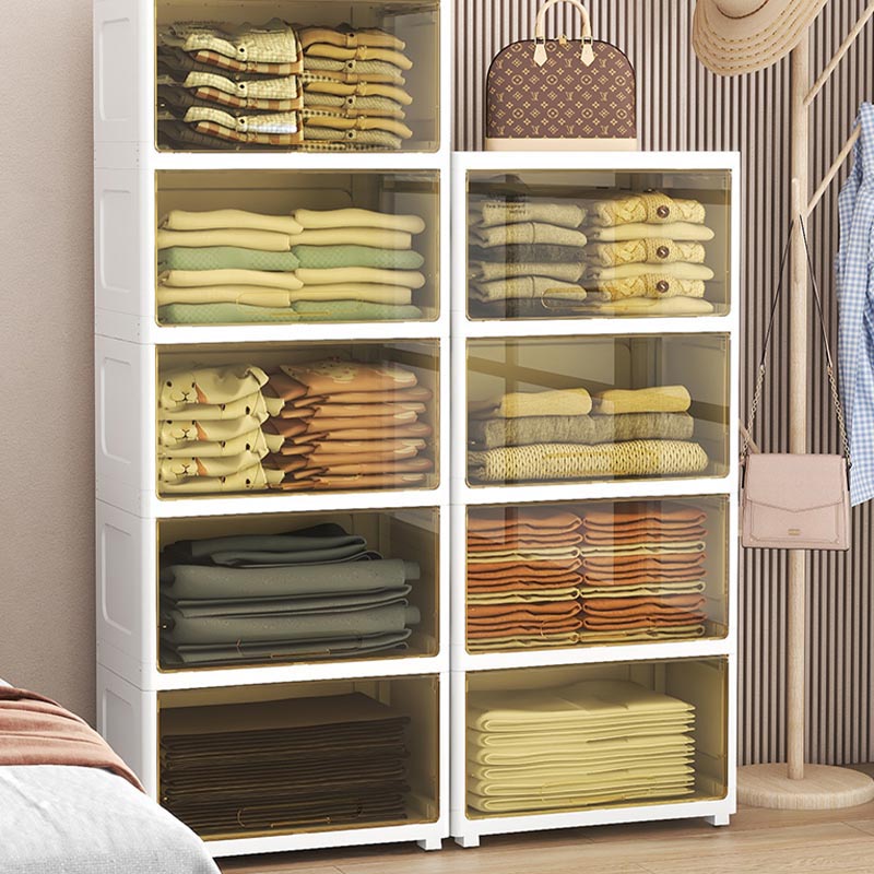 Contemporary Storage Cabinet Plastic Wardrobe Closet for Bedroom