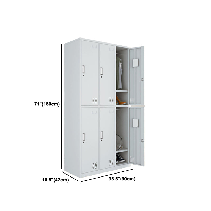 Modern Style Wardrobe Gray Colour Metal Wardrobe Closet with Locks