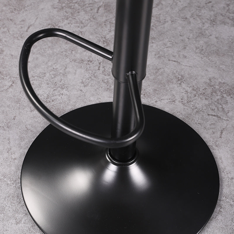 Contemporary Adjustable Height Barstool Faux Leather Swivel Bar Stools