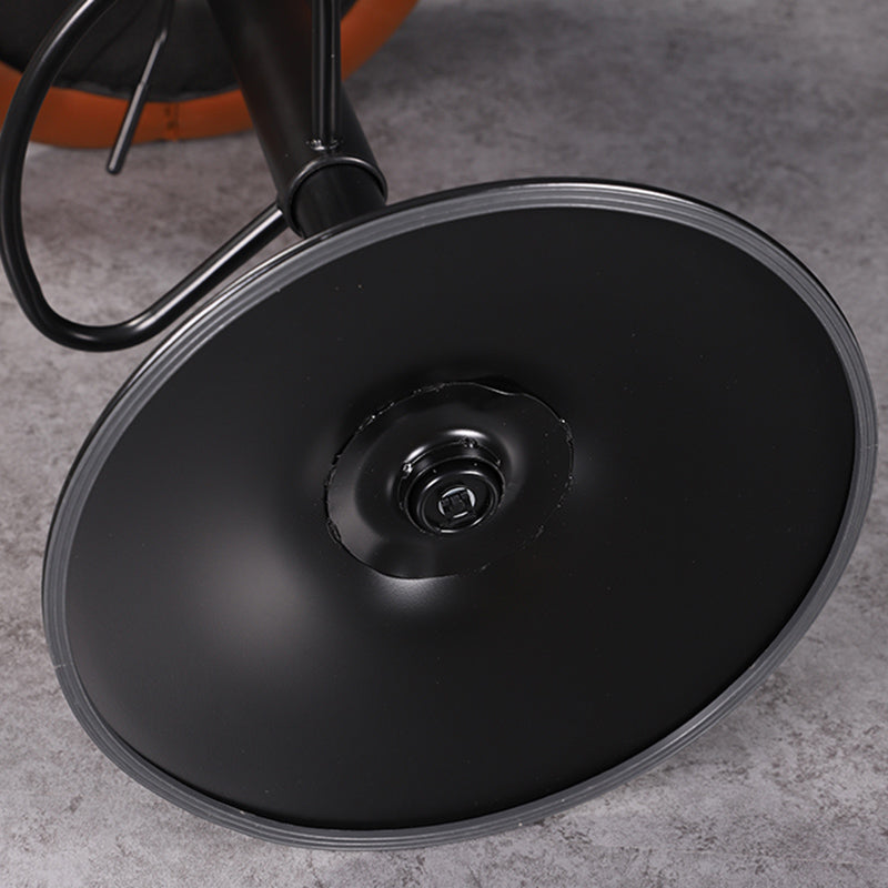 Contemporary Adjustable Height Barstool Faux Leather Swivel Bar Stools