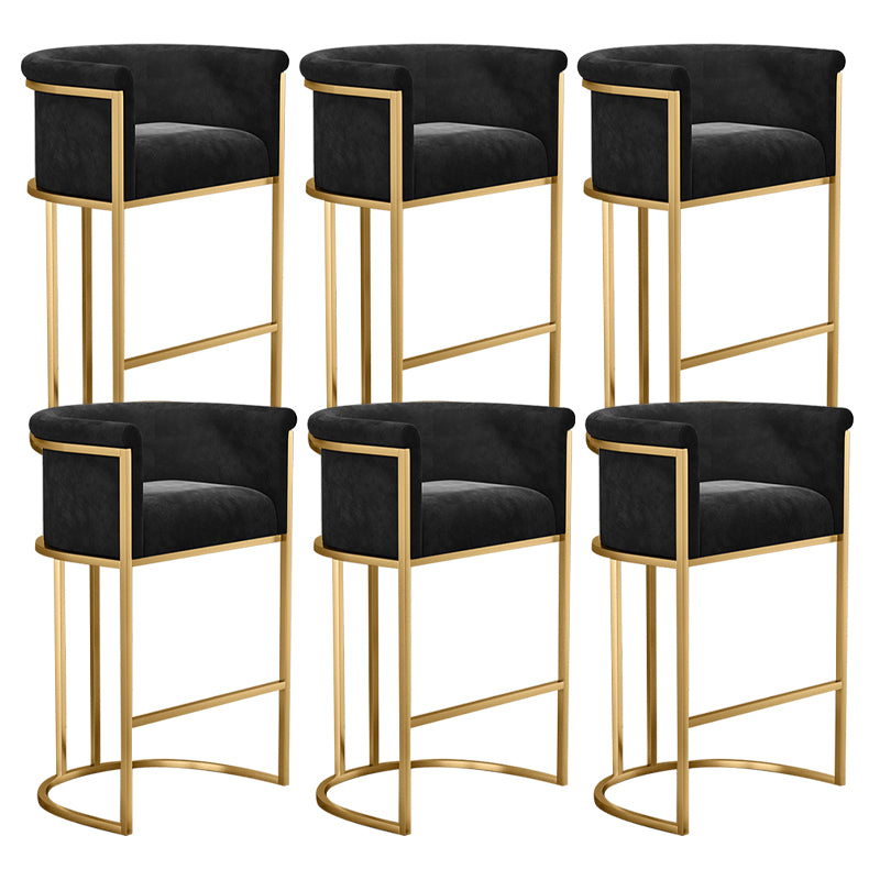 Glam Fabric Upholstered Counter Stool Bucket Seat Low Back Counter Chair