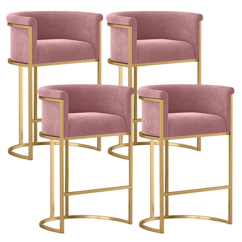 Glam Fabric Upholstered Counter Stool Bucket Seat Low Back Counter Chair