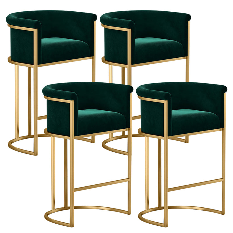 Glam Fabric Upholstered Counter Stool Bucket Seat Low Back Counter Chair