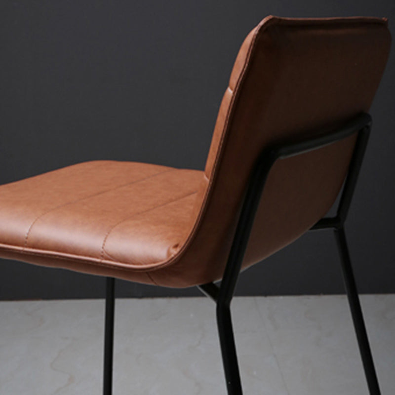 Scandinavian Black Iron Base Barstool Fabric and Faux Leather Bar Stools