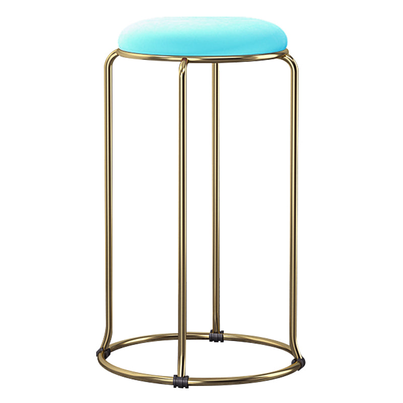 Scandinavian Stackable Armless Bar Stools Round Seat Backless Barstool