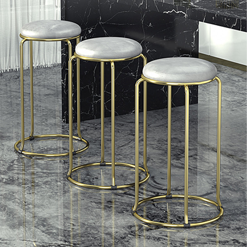 Scandinavian Stackable Armless Bar Stools Round Seat Backless Barstool