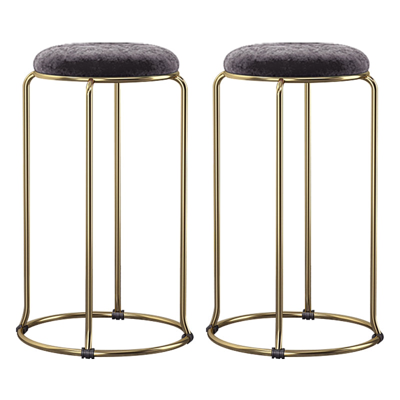 Scandinavian Stackable Armless Bar Stools Round Seat Backless Barstool