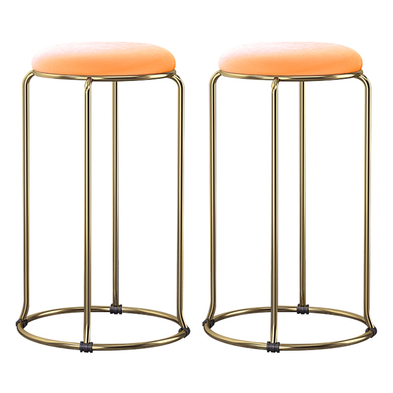 Scandinavian Stackable Armless Bar Stools Round Seat Backless Barstool