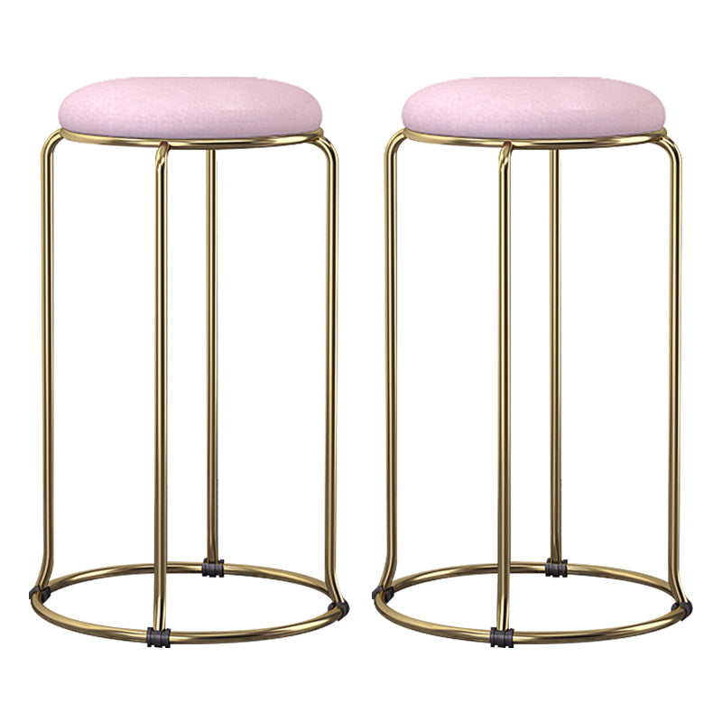 Scandinavian Stackable Armless Bar Stools Round Seat Backless Barstool