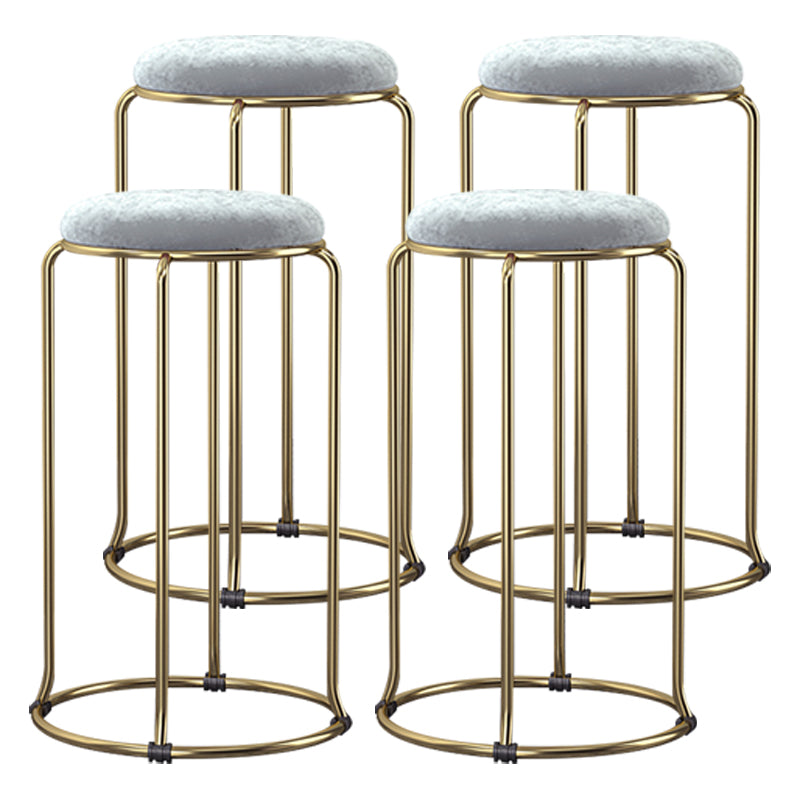 Scandinavian Stackable Armless Bar Stools Round Seat Backless Barstool