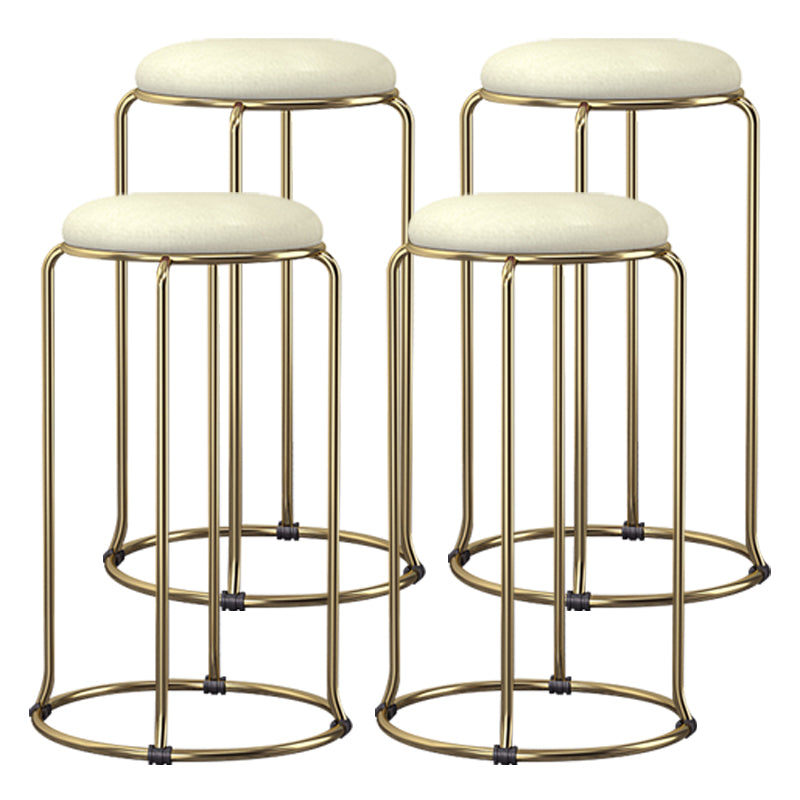 Scandinavian Stackable Armless Bar Stools Round Seat Backless Barstool