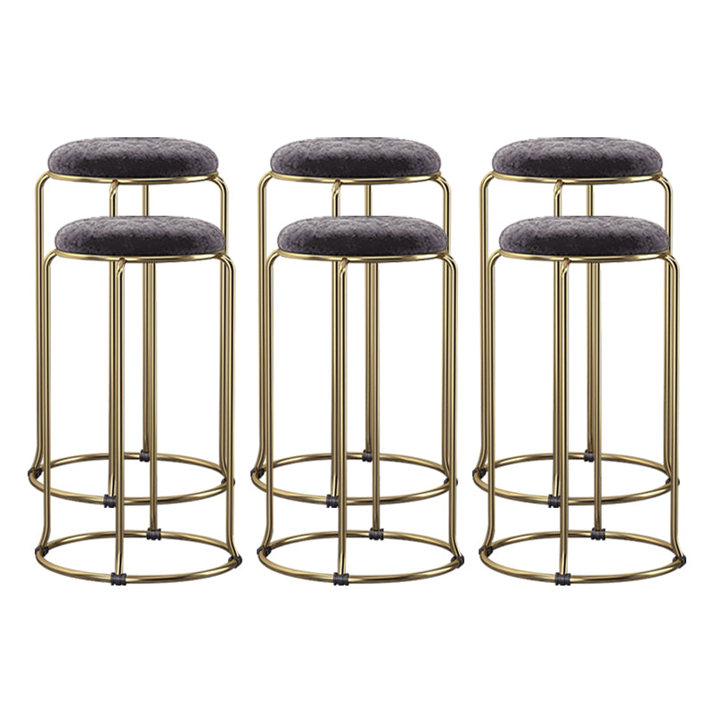 Scandinavian Stackable Armless Bar Stools Round Seat Backless Barstool