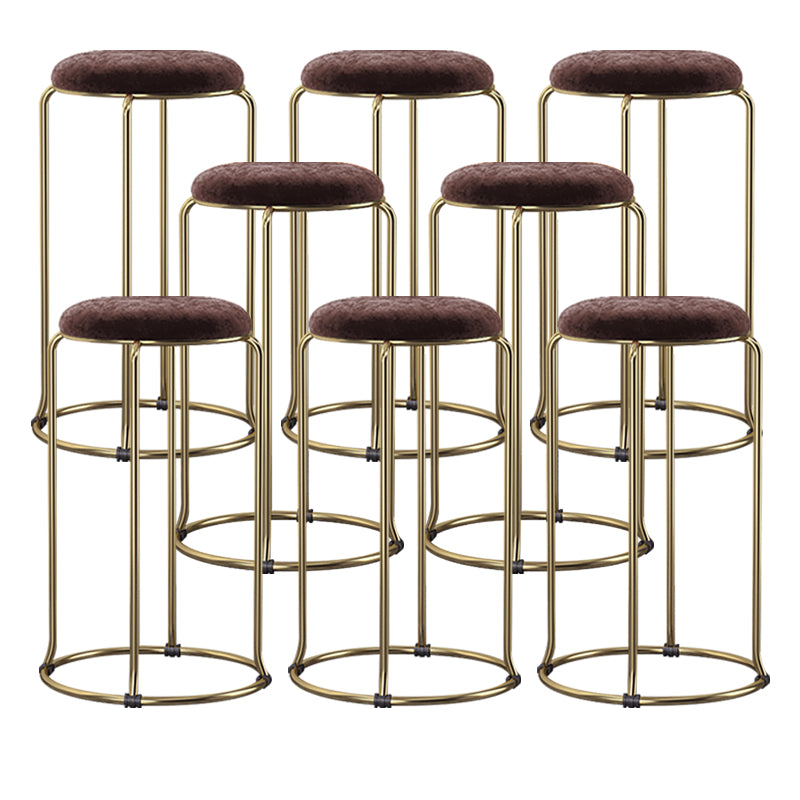 Scandinavian Stackable Armless Bar Stools Round Seat Backless Barstool