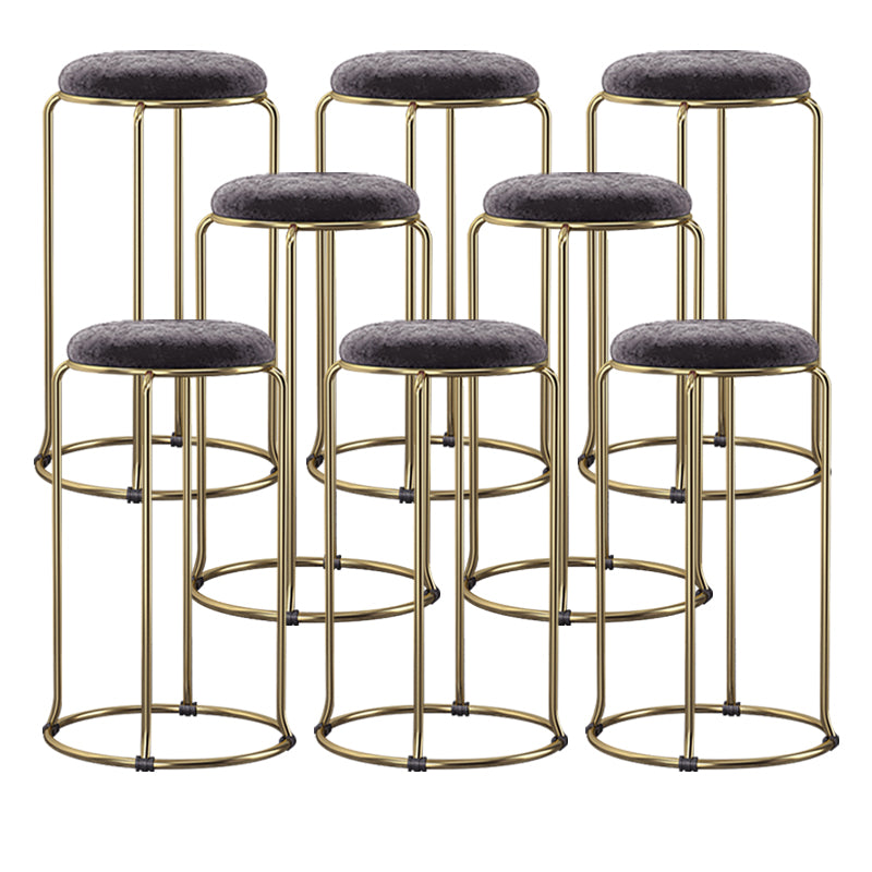 Scandinavian Stackable Armless Bar Stools Round Seat Backless Barstool