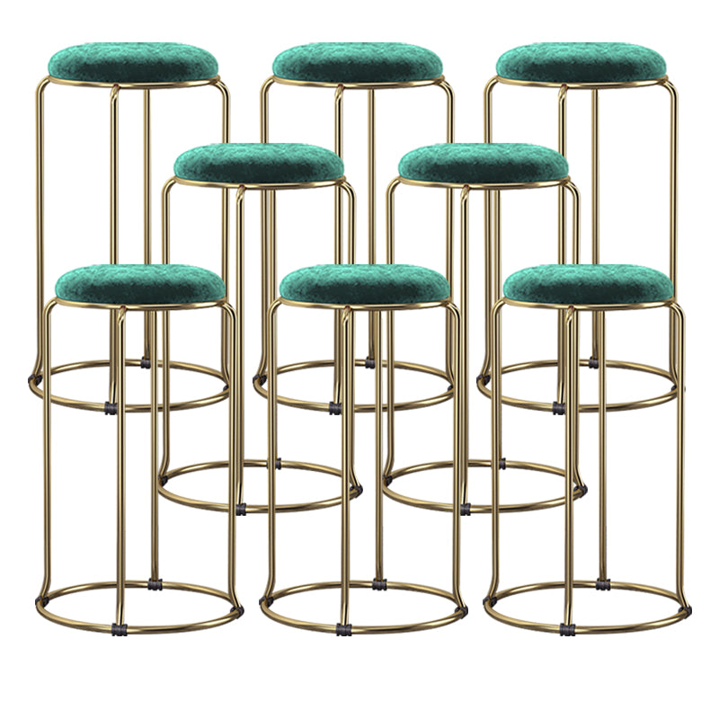 Scandinavian Stackable Armless Bar Stools Round Seat Backless Barstool