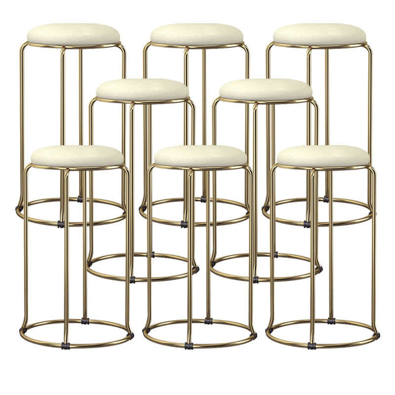 Scandinavian Stackable Armless Bar Stools Round Seat Backless Barstool