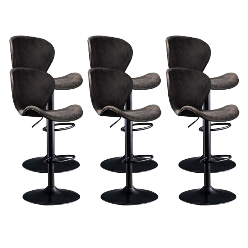 Scandinavian Metal Barstool Low Back Leather Barstools in Matte Finish for Indoor