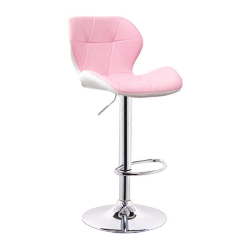 Scandinavian Metal Barstool Adjustable Low Back PU Leather stools in Matte Finish