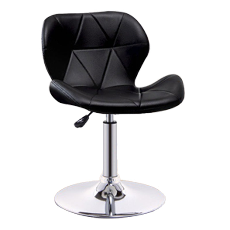 Scandinavian Metal Barstool Adjustable Low Back PU Leather stools in Matte Finish