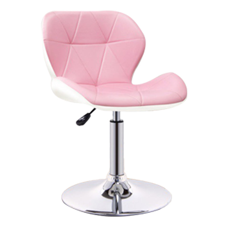 Scandinavian Metal Barstool Adjustable Low Back PU Leather stools in Matte Finish