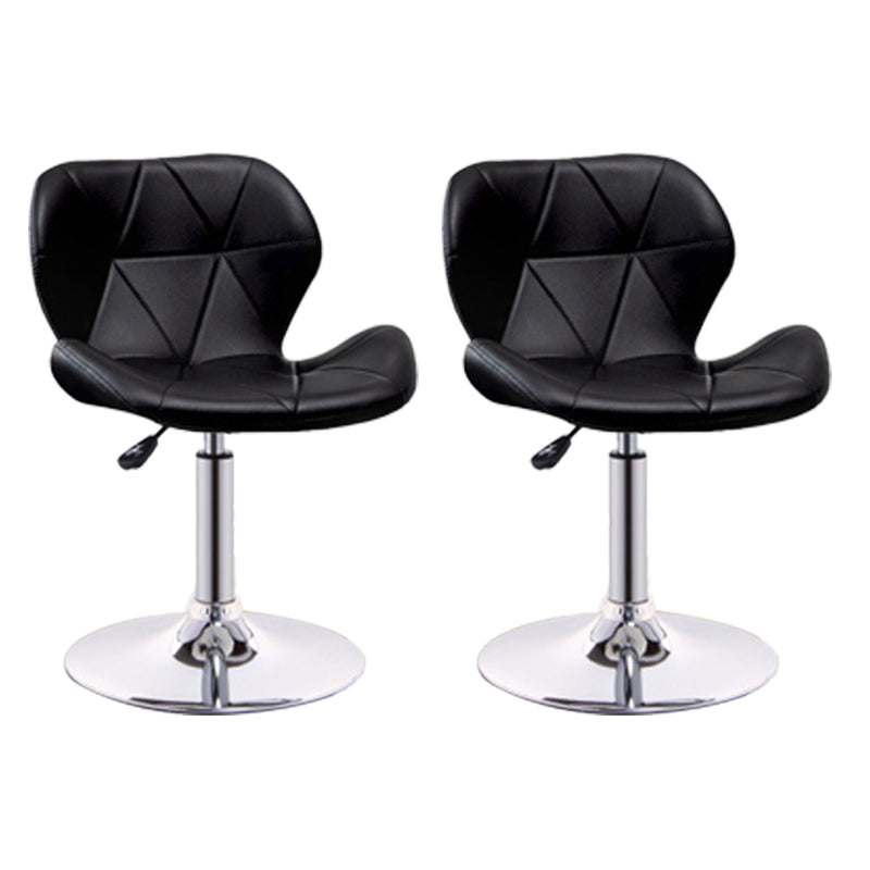Scandinavian Metal Barstool Adjustable Low Back PU Leather stools in Matte Finish