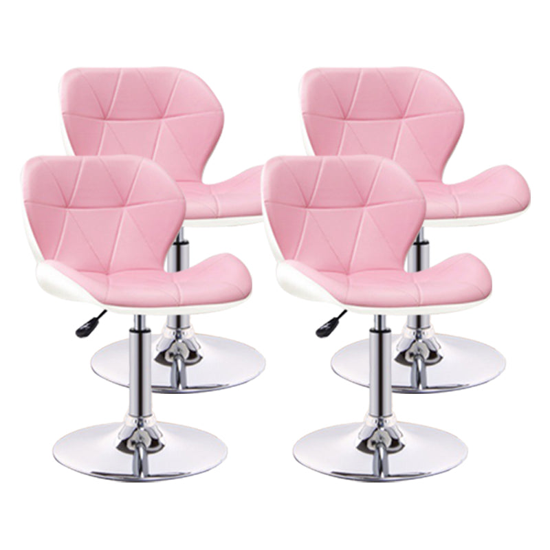 Scandinavian Metal Barstool Adjustable Low Back PU Leather stools in Matte Finish