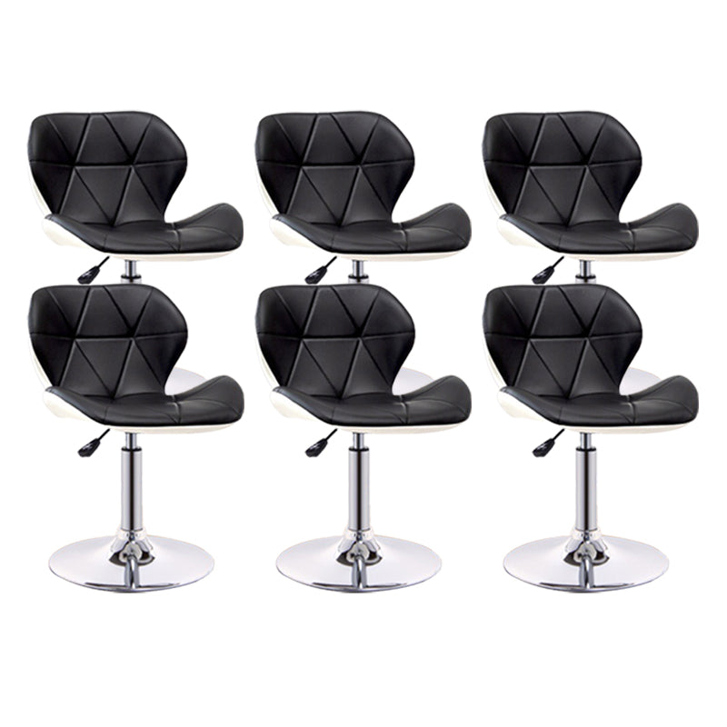 Scandinavian Metal Barstool Adjustable Low Back PU Leather stools in Matte Finish