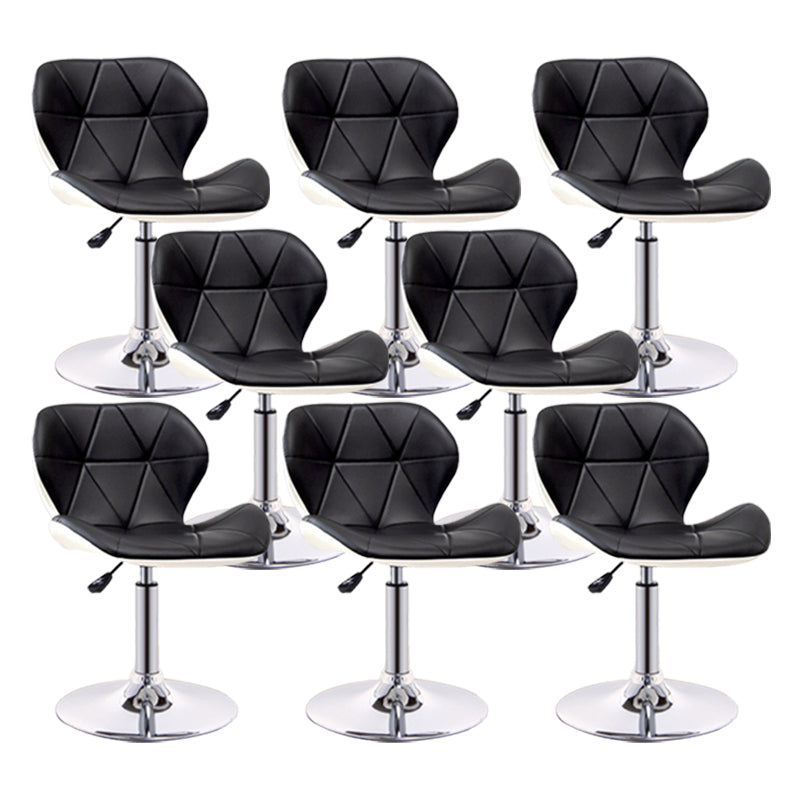 Scandinavian Metal Barstool Adjustable Low Back PU Leather stools in Matte Finish