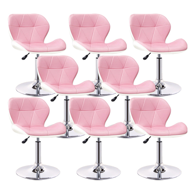 Scandinavian Metal Barstool Adjustable Low Back PU Leather stools in Matte Finish