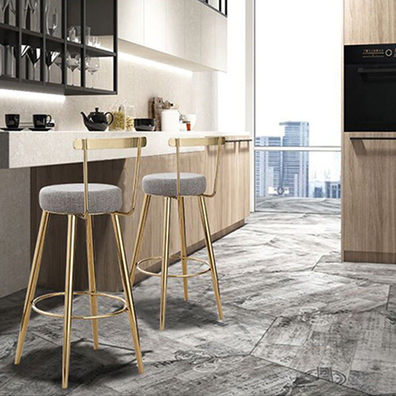 Indoor Scandinavian Counter Chair Round Upholstered Counter Height Stool