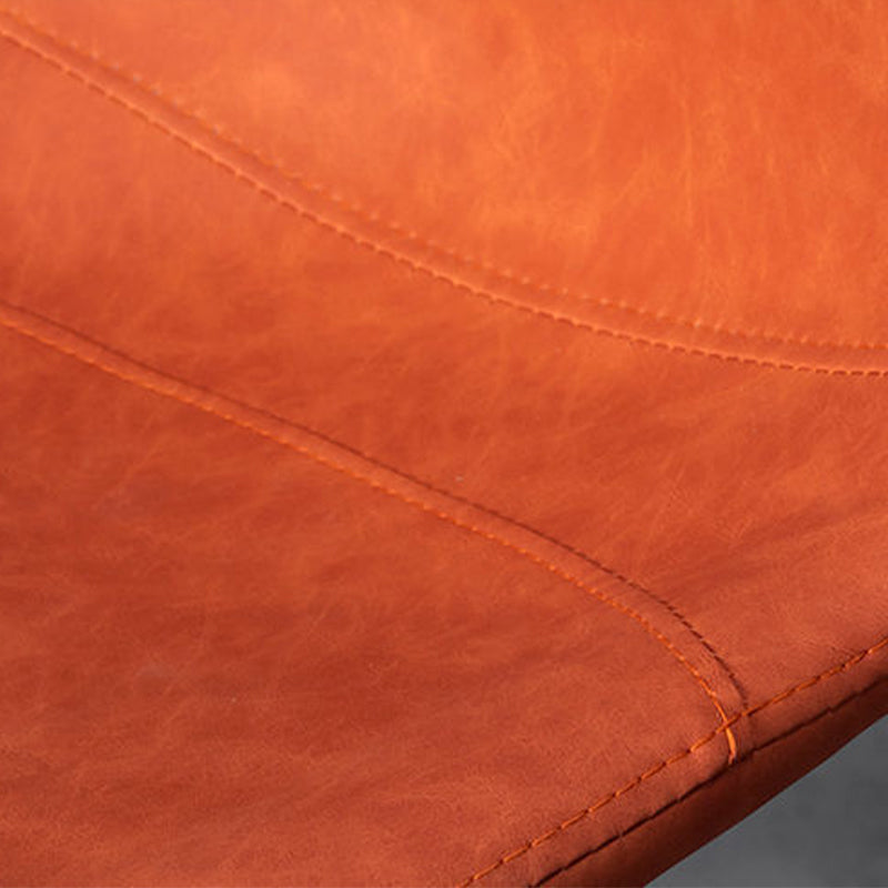 Scandinavian Metal Barstool Adjustable Low Back Faux Leather Barstools in Matte Finish