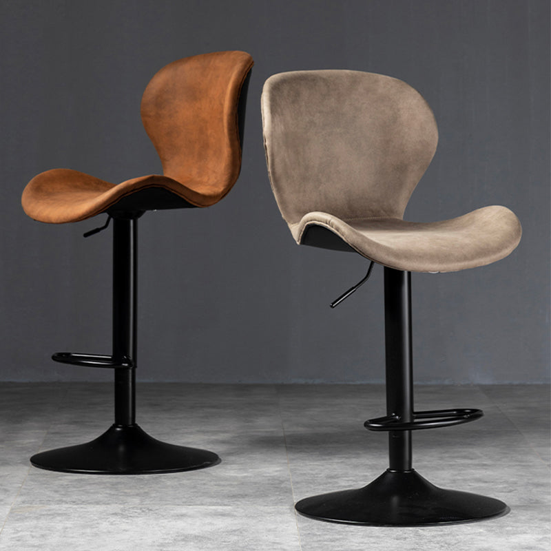Scandinavian Metal Barstool Adjustable  PU Leather Barstools in Matte Finish for Indoor
