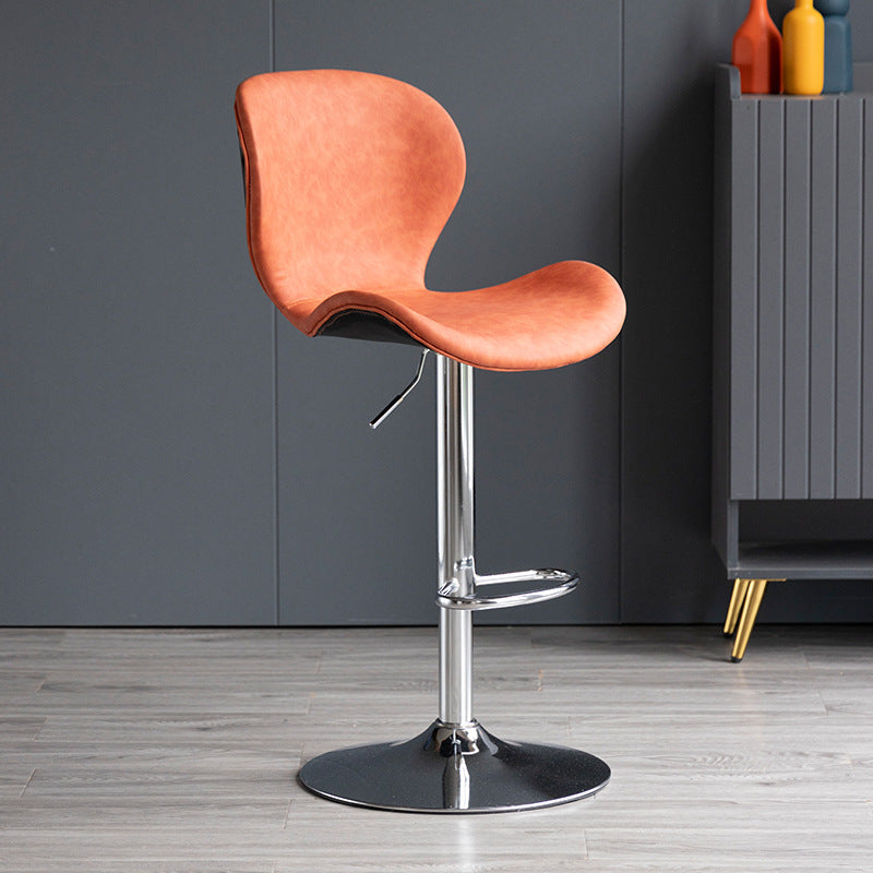 Scandinavian Metal Barstool Adjustable  PU Leather Barstools in Matte Finish for Indoor