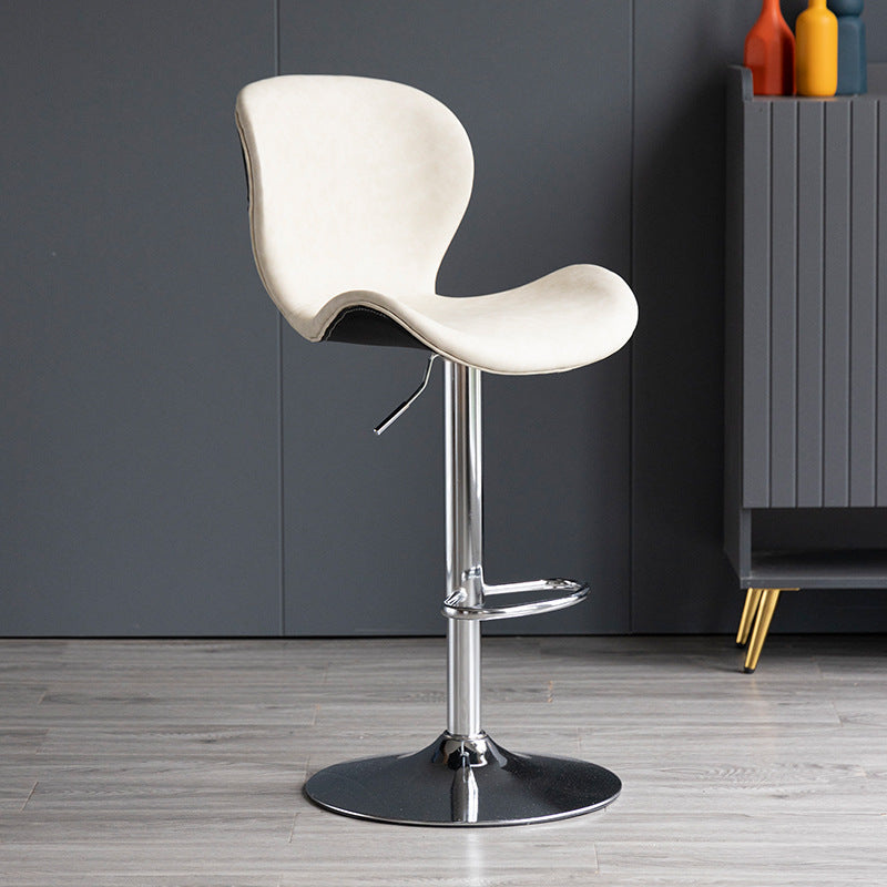 Scandinavian Metal Barstool Adjustable  PU Leather Barstools in Matte Finish for Indoor