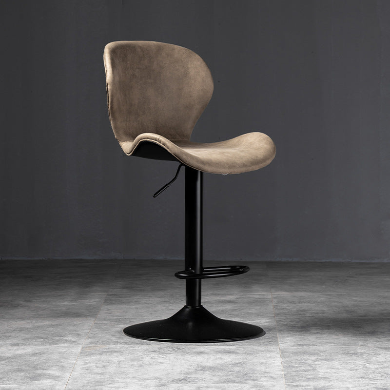 Scandinavian Metal Barstool Adjustable  PU Leather Barstools in Matte Finish for Indoor