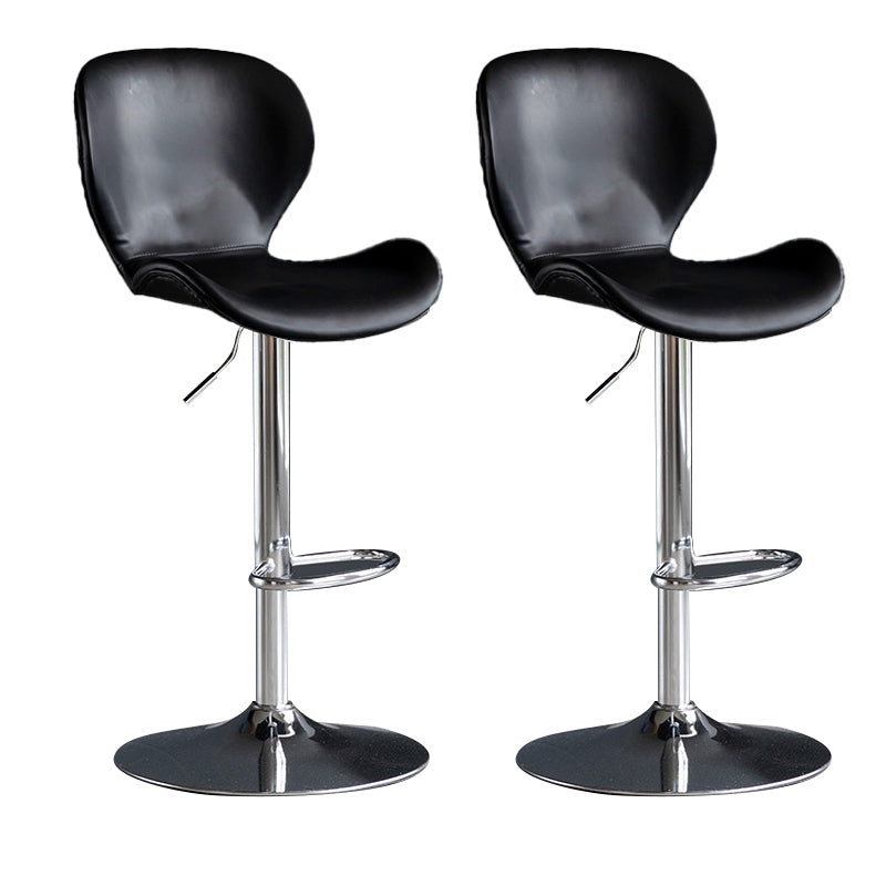 Scandinavian Metal Barstool Adjustable  PU Leather Barstools in Matte Finish for Indoor