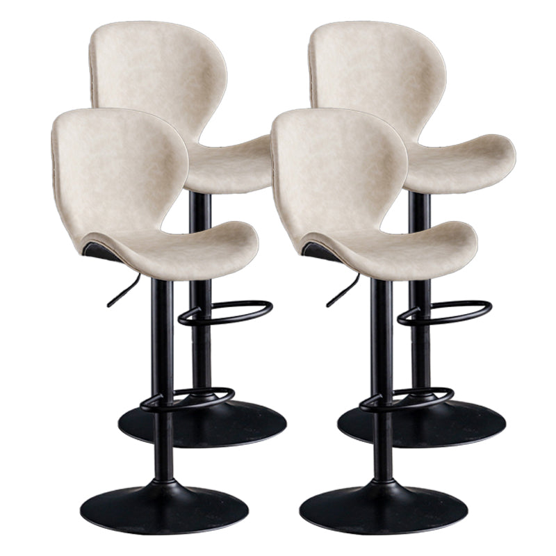 Scandinavian Metal Barstool Adjustable  PU Leather Barstools in Matte Finish for Indoor