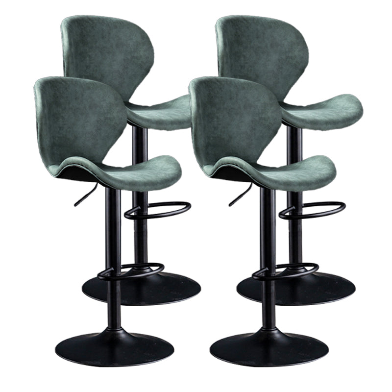 Scandinavian Metal Barstool Adjustable  PU Leather Barstools in Matte Finish for Indoor