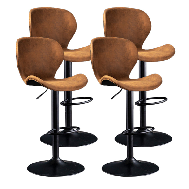 Scandinavian Metal Barstool Adjustable  PU Leather Barstools in Matte Finish for Indoor