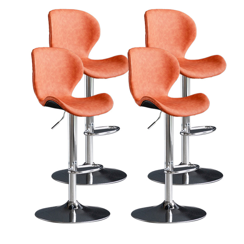 Scandinavian Metal Barstool Adjustable  PU Leather Barstools in Matte Finish for Indoor