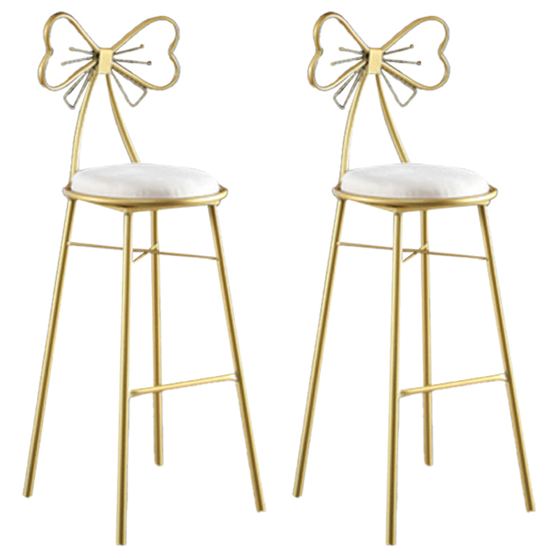 Indoor Upholstered Bar Stools Round Gold Base Scandinavian Counter Bar Stool
