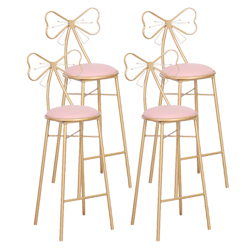 Indoor Upholstered Bar Stools Round Gold Base Scandinavian Counter Bar Stool