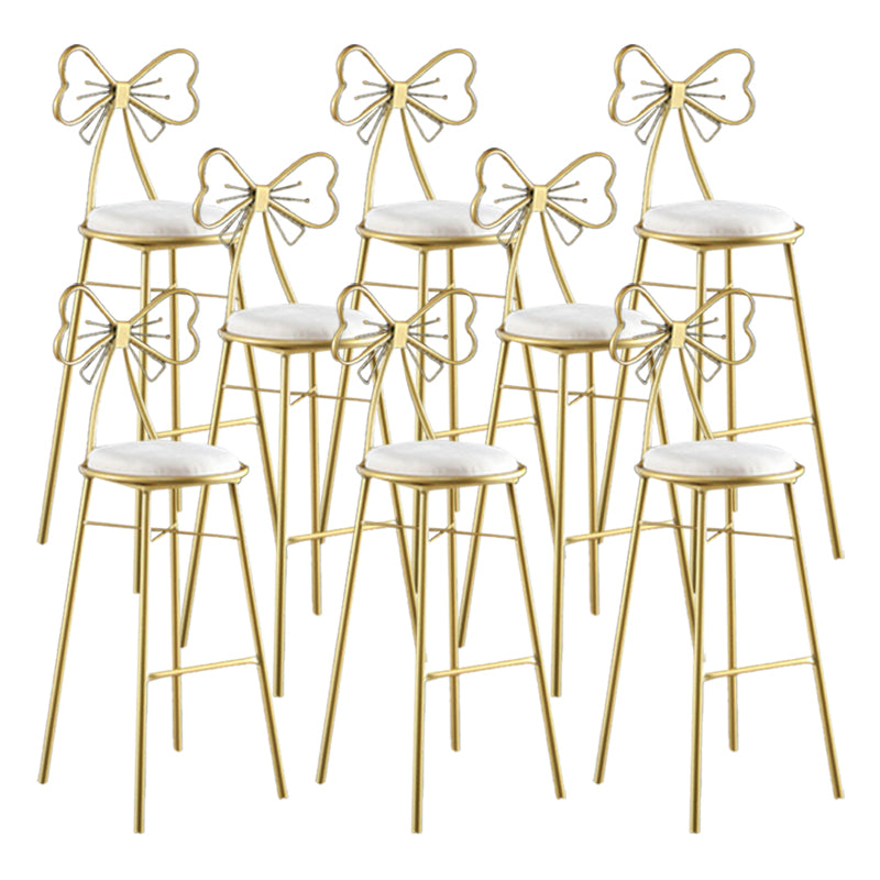 Indoor Upholstered Bar Stools Round Gold Base Scandinavian Counter Bar Stool